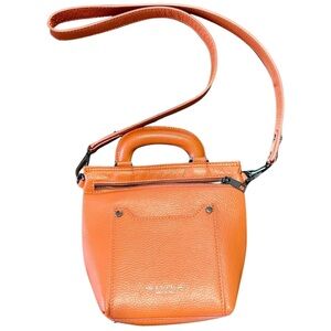 Viola Castellani Orange Leather Crossbody Bag